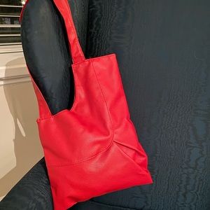 Asymmetrical Red Shoulder Bag